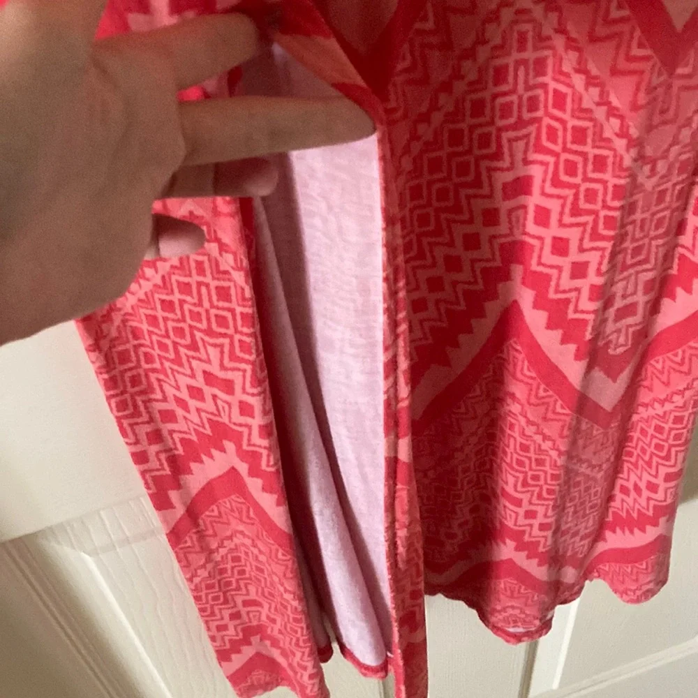 Charlotte Russe Pink Geometric Print Maxi Skirt Double Slit Stretch Small Y2K